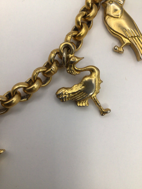 Ferragamo Birds of Paradise Charm Vintage Necklace